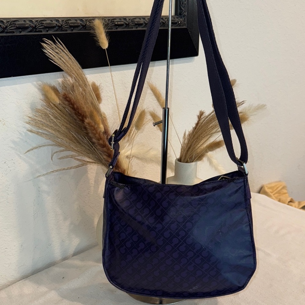 Elegant Gherardini Italy Genuine Leather PVC Crossbody Bag Purple Shoulder Bag - Picture 5 of 9
